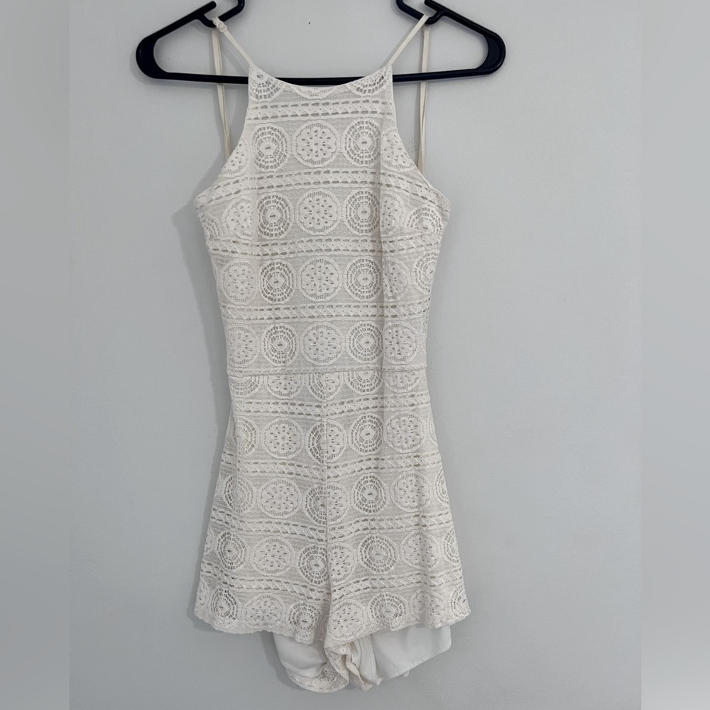 White Lace Romper Size M